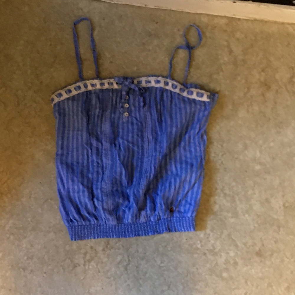 Hollister Blue and White Tank